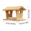 Wildvogelfutterspender Holz Eichhörnchensicher Wetterfest Hausvögel Futterspender Outdoor Dekoration für Garten Terrasse Veranda Weg Hof