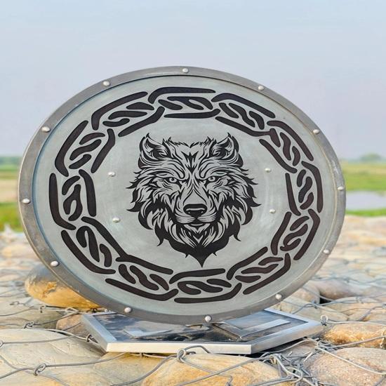 60.96 Cm Medieval Viking Shield Fenrir Wolf Battleworn Shield Warrior Shield Wall Decor Best Gift for Decoration