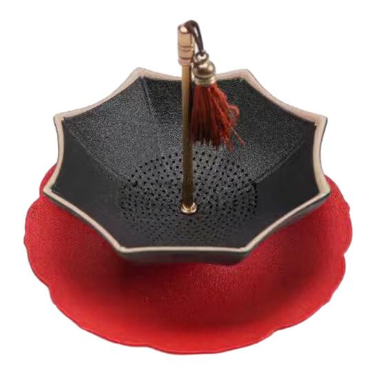 Regenschirmförmiger Keramik-Teesieb Blau und Weiß Handbemalt Filter für losen Tee mit drehendem Design Teekanne für Kung Fu Kaffeezubereitung
