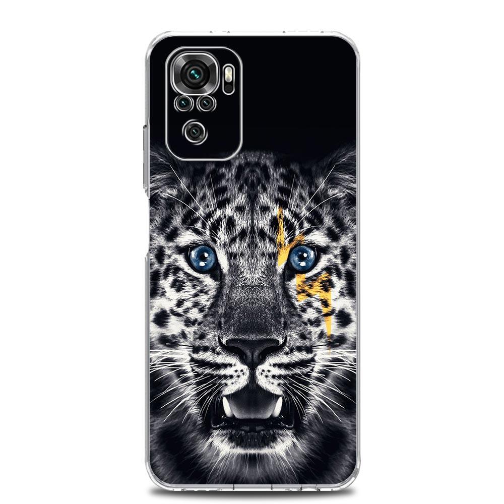 Black Cheetah Tiger Lion Animals Phone Case For Xiaomi Redmi Note 12 11 9S 9 8 10 Pro Plus 7 8T 9C 9A 8A K40 Gaming Clear Cover