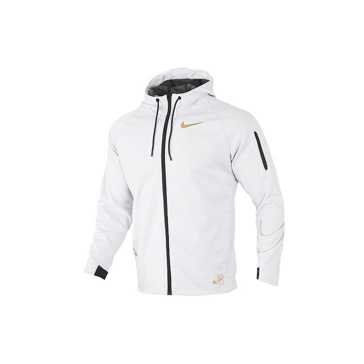 Nike Logo Printing Plus Fleece Hooded Jacket Coat White Men s CU3678-100 L