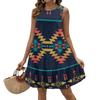 Spring And Summer Women's Dresses, Fashionable  Printed Casual Dresses, Sleeveless Round Neck Versatile Dresses.