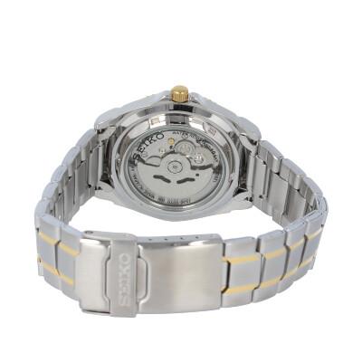 SEIKO 5 SPORTS SNZB24J Automatic JMADE Day Date Silver Gold Stainless Wrist Watch For Men