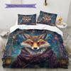 Majestic fox  Pattern Bedding Quilt Set Quilt Cover Pillowcase Home Decoration  Gift (1 * duvet cover + 2 * pillowcase, without core)