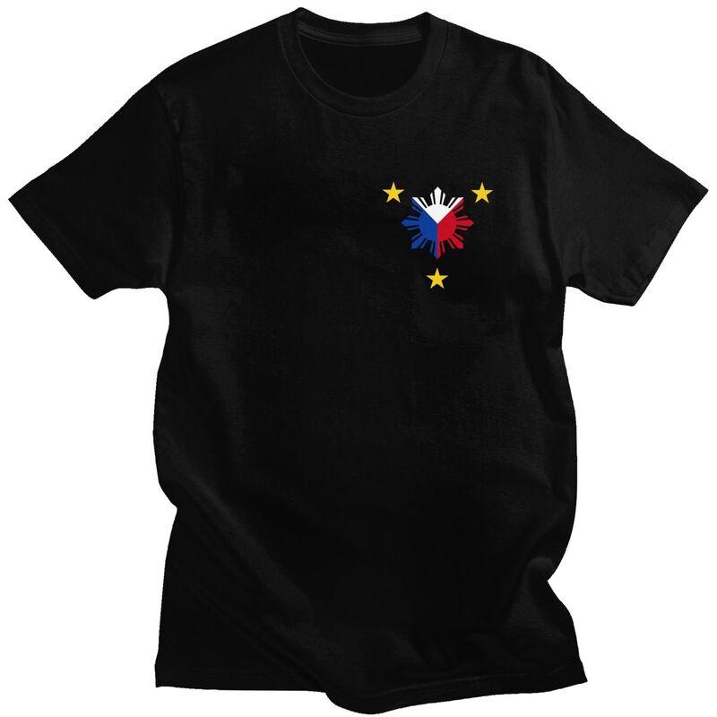 

Custom 3 Stars And A Sun Philippines Flag T Shirts Men Pure Cotton Tee Tops Tshirt Short-Sleeve Casual T-shirt Clothing - Men... S разноцветный