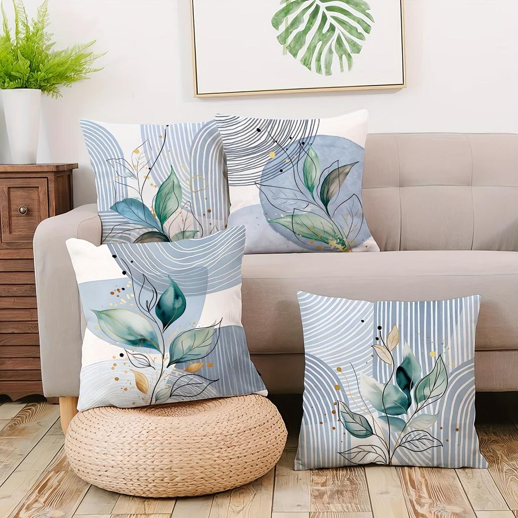 Minimalist Greenery - Line Pillow CoversLiving Room Sofa Cushion Cover, Soft and Comfortable, Bedroom Room Decoration