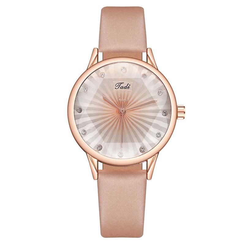 Creative Quartz Watch Leather Crystal Aesthetic Clock Versatile Business Women Wristwatch