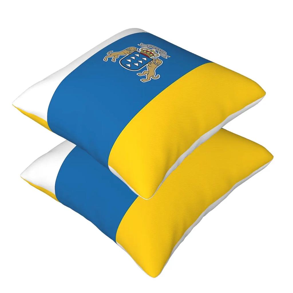 Spain Flag Oceano Canary Islands 2 Pcs Square Pillowcase Pillow Cover Cushion Decor Comfort Throw Pillow For Home Car