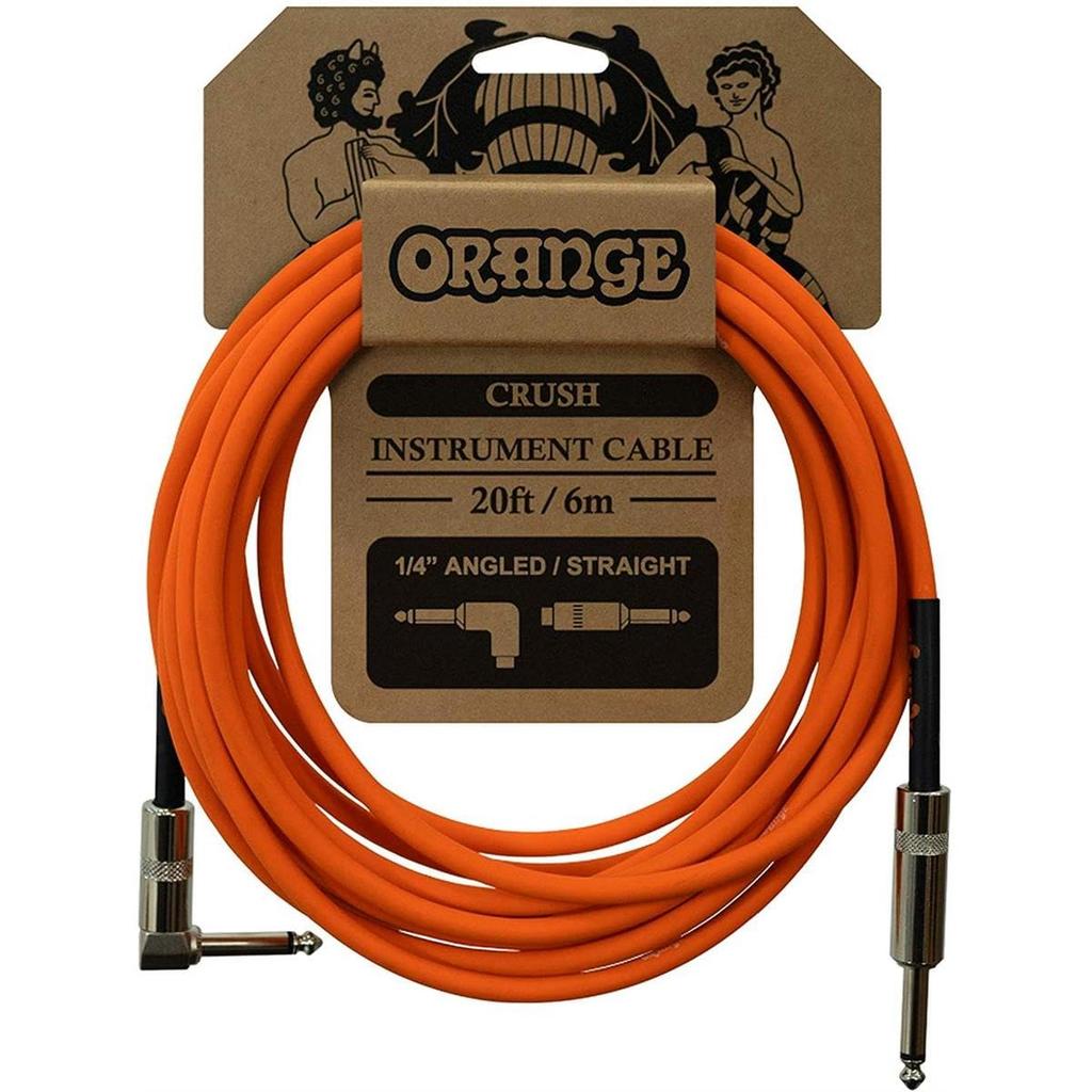 ORANGE CRUSH Instrument Cable 20ft 6m 14" Angled Straight CA037 Guitar Cable