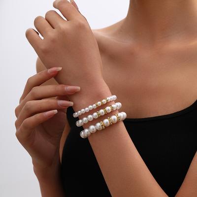 Hot Sale Fashion Versatile Imitation Pearl Beaded Bracelet Combination Set Ladies Versatile Bracelet
