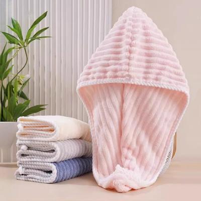 Coral Fleece Hair Drying Cap, Adult Bath Shower Cap, Wavy Quick-Dry Turban Towel, Super Absorbent Hair Drying Cap