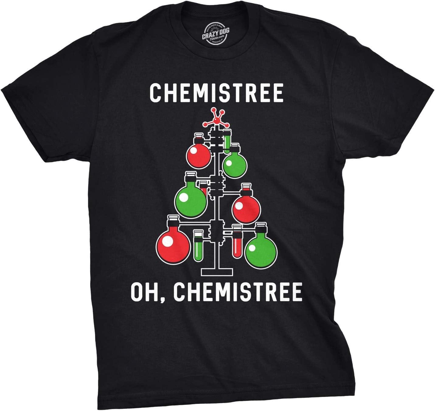 Мужская футболка Chemistree Смешная Химия Наука Рождество Гик Графическая Крутая Футболка S