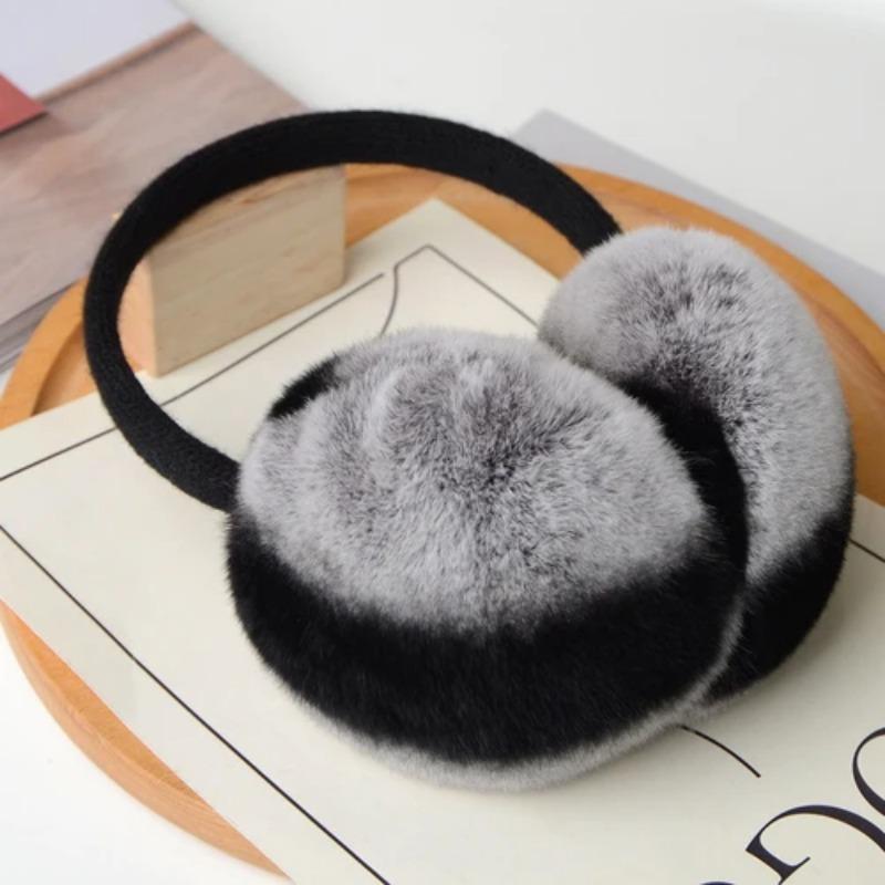 Natural 100% Rex Rabbit Fur Earmuffs Winter Accessories for Women Winter Ear Muffs Fluffy Earmuff Ear Cover for Winter