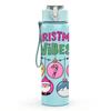 1PC Christmas Vibes Ornament 750ml Color Plastic Sports Water Bottle Leakproof Flip Straw Lid Suitable for Sports Office Home Use