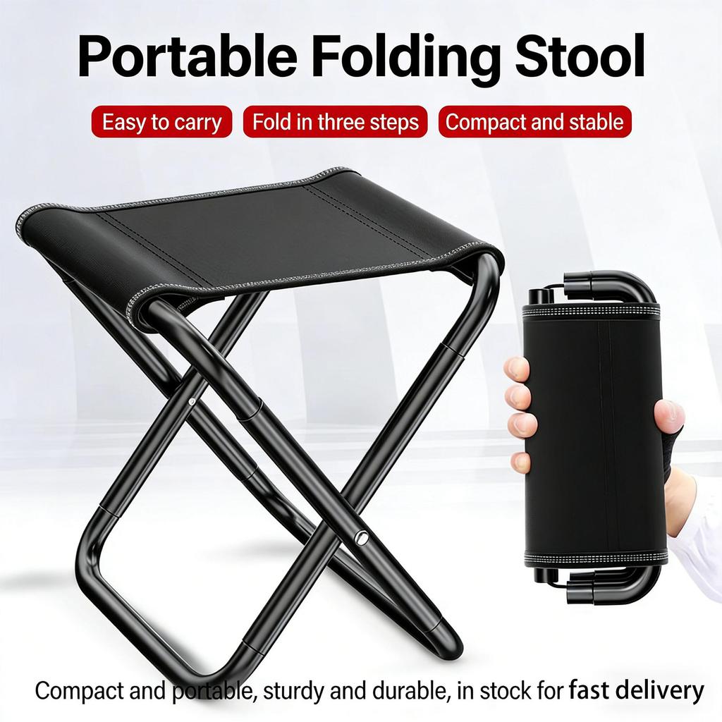 Portable Folding Fishing Stool Lightweight Aluminum Alloy Outdoor Camping Chair for Outdoor Travel Hiking Picnic Camping Fishing Seat Activities