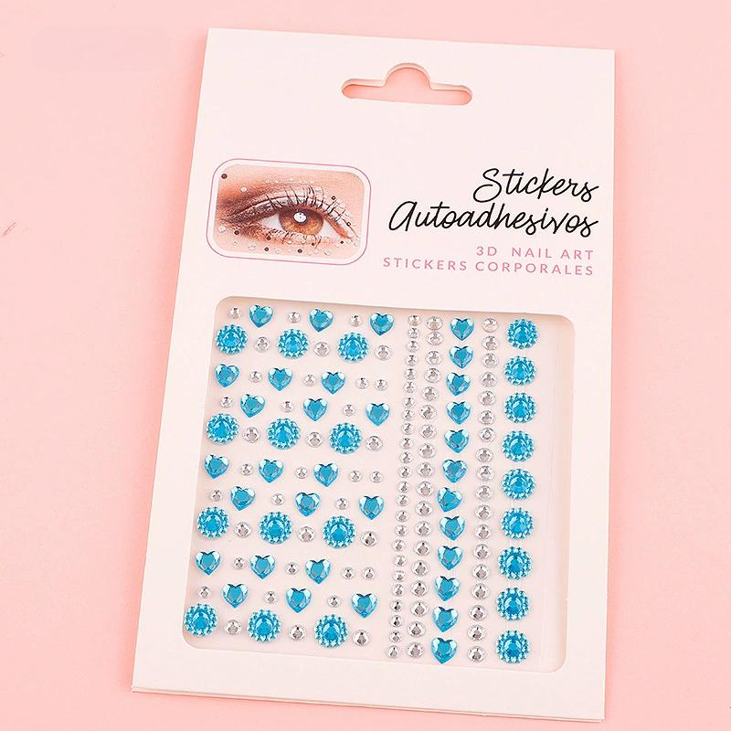 Diamond Eyebrow Tattoo Sticker Glitter Eyeliner Eyebrow Makeup Face Eyes Temporary Tattoo Rock Rhinestone 3D Eyeliner Stickers