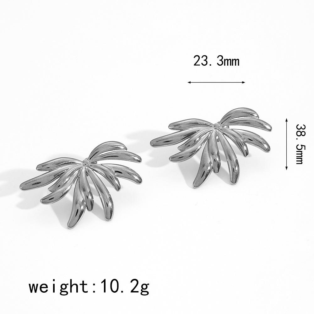 Floral Stainless Steel Earrings For Women With Stylish Spring Accessory