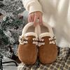 Fleece thickened warm thick-soled cotton shoes, new autumn and winter retro Birkenstock fluffy shoes