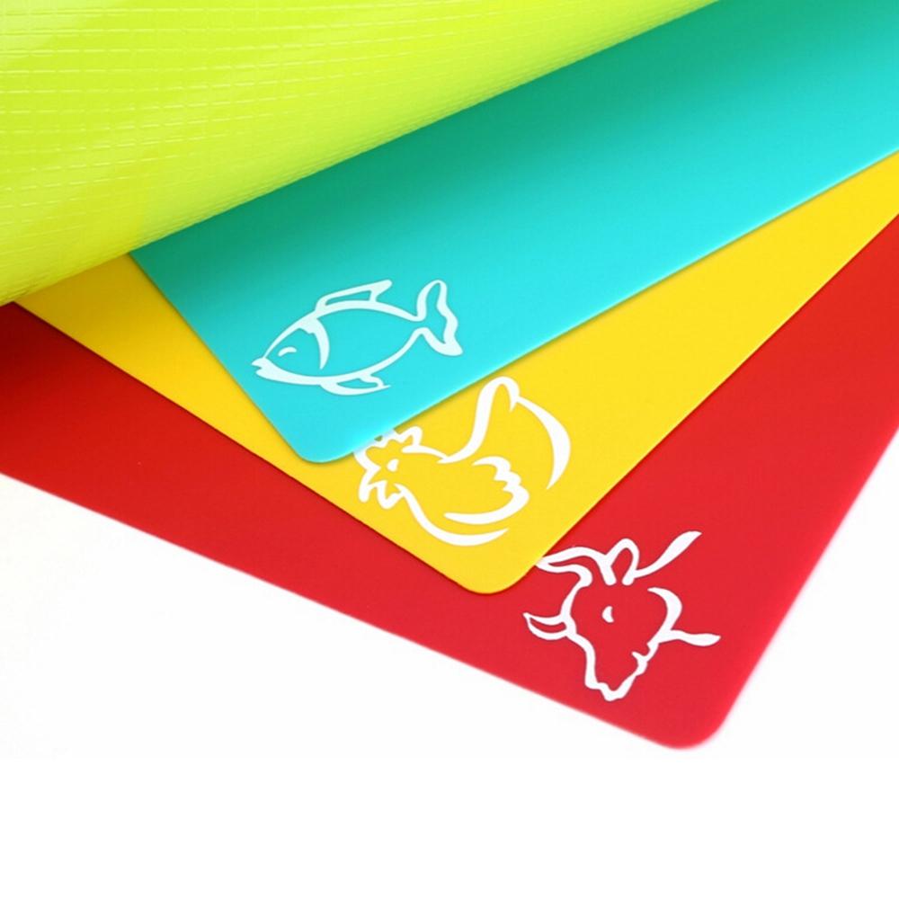 Thick Plastic With Food Icons Flexible Cutting Board Set Cutting Mats Kitchen Tools Chopping Blocks