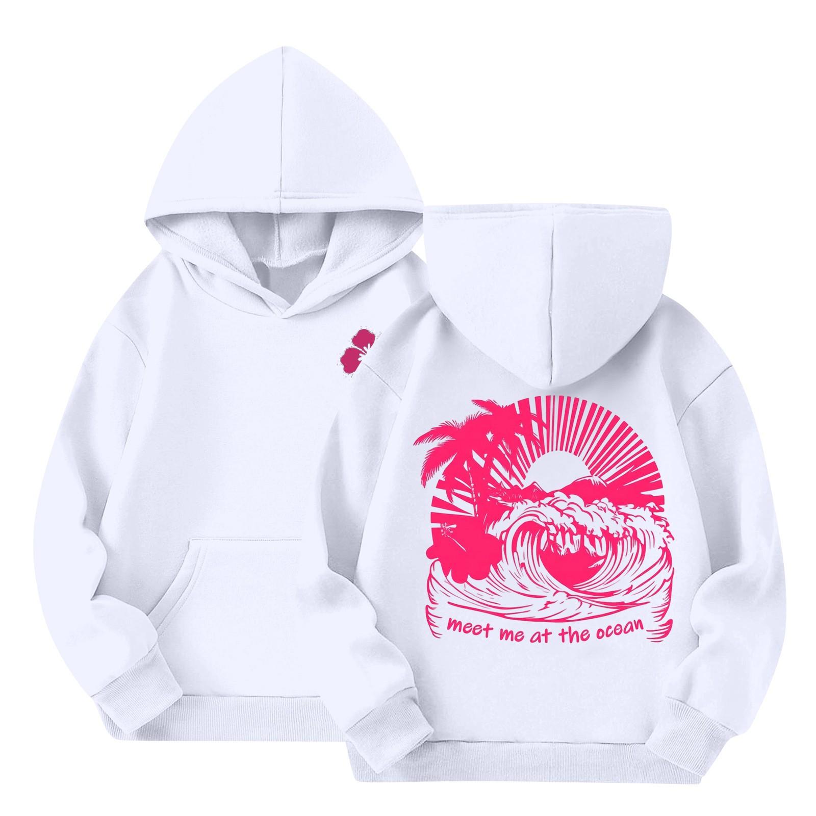 

Женская толстовка с капюшоном и градиентным принтом, с длинными рукавами, свободная женская толстовка, толстовка 160 белый