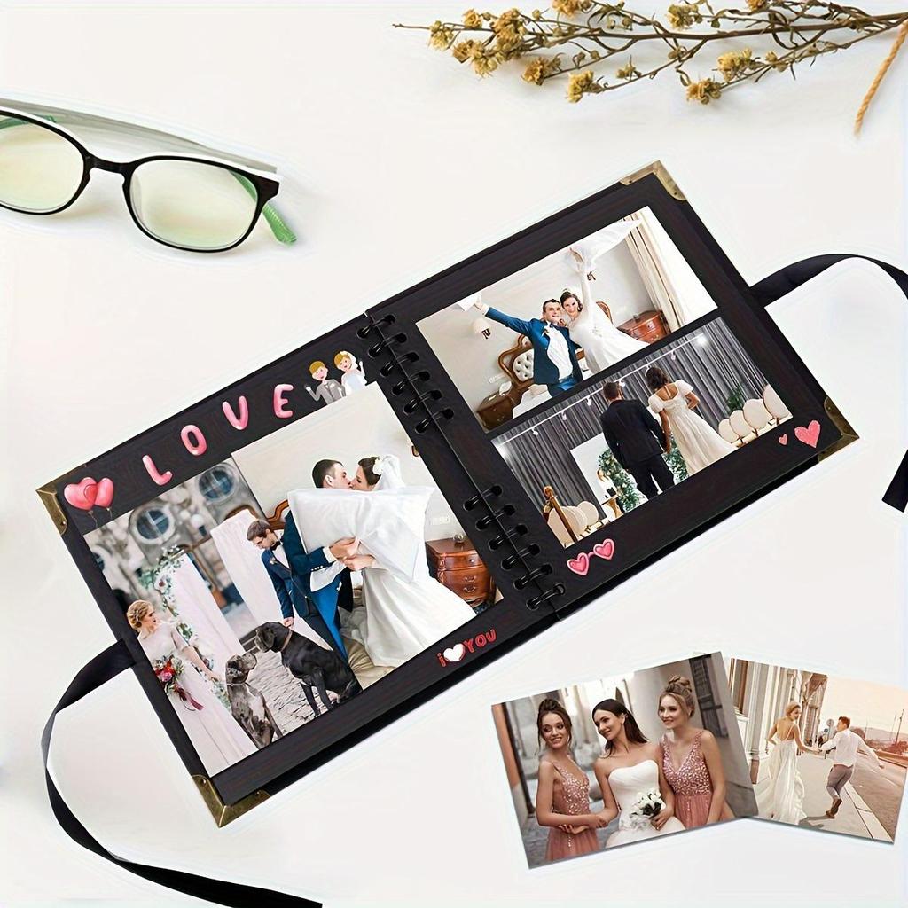 Khaki 8x8 Zoll Retro DIY Fotoalbum und Rahmen
