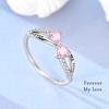 925 Sterling Silver Women Rings Forever My Love Pink Zirconium Ring Wedding Rings for Engagement Jewelry Anniversary Gift