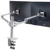 LOE Dual Monitor Arm Display Laptop 2 Screen Stand Desk Mount Double Clamp LOL2 White X Silver