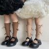 2 Pairs Girls Cotton Tube Socks With Cute Bow Vertical Striped Baby Stockings For Spring Autumn Winter New Arrival