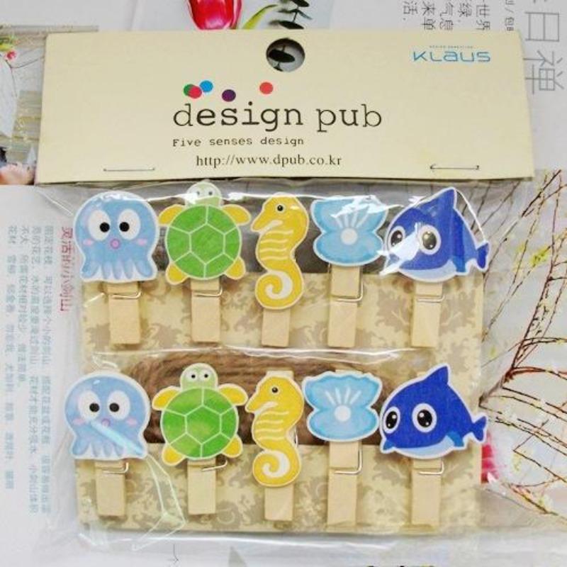 Cartoon Katze Liebe Blumenladen Kartenhalter Kindergarten Foto Aufhängen Kleine Holzklemme