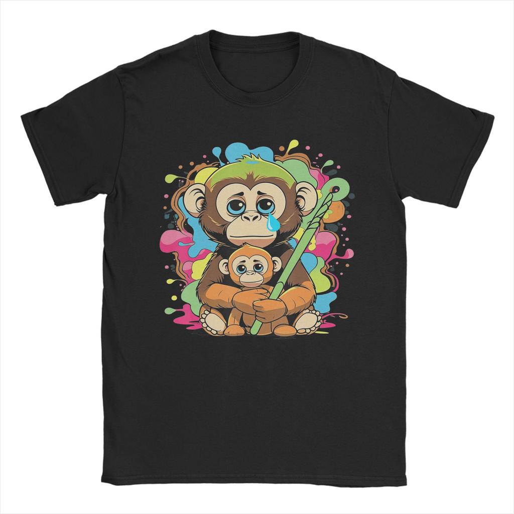Unisexs Stay Kind Baby Monkey Punch T Shirt Cotton Clothing Novelty Short Sleeve Round Neck Tee Shirt Printing TShirt