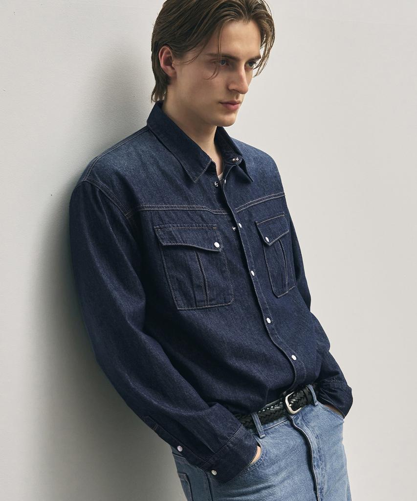 DRAW FIT Dexter Western Denim Shirt [Blue]