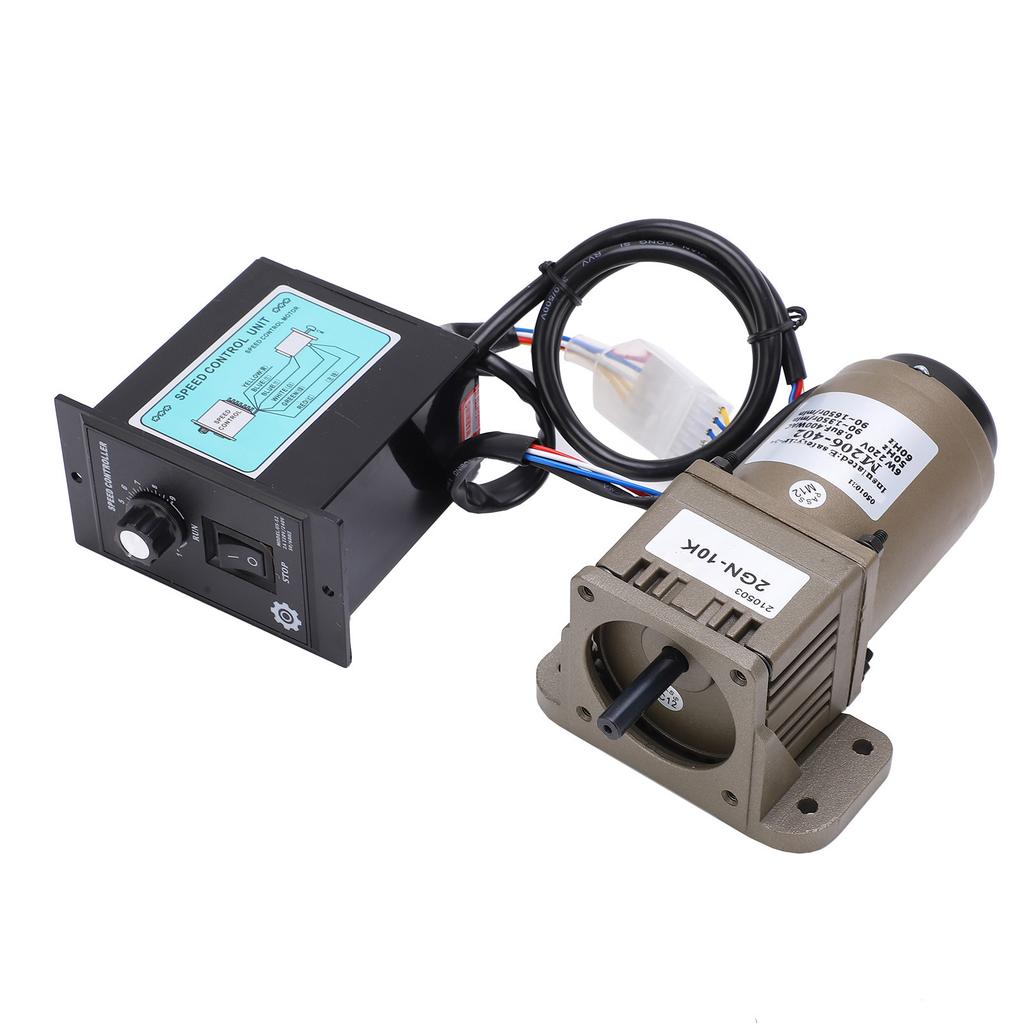 AC 220V 6W Single Phase Asynchronous Gear Motor Deceleration Adjustable Speed (10K)
