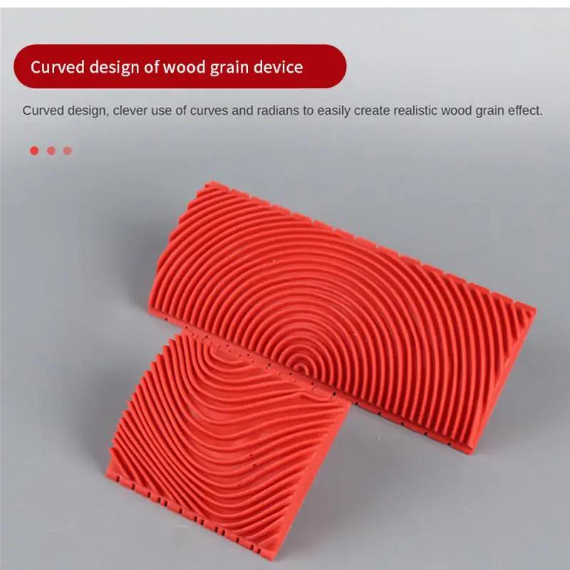 Rubber Wood Grain Paint Roller Imitation Wood Grain Pattern Paint Design Brush Home Decor Art Embossing DIY Wall Painting Tool