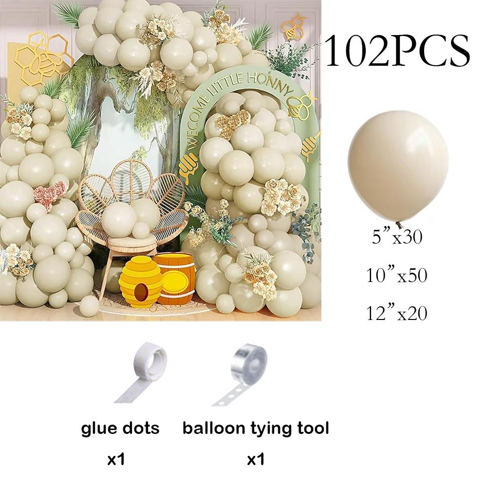 

White Sand Balloons Arch Kit White Cream Balloon Garland Baby Shower Gender Reveal Birthday Party Wedding Anniversary Decoration As Picture