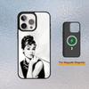 Audrey H-Hepburn Super Actor Phone Case For iPhone Magsafe Magnetic 17,16,15,14,13,12,11  Wireless Charging cover