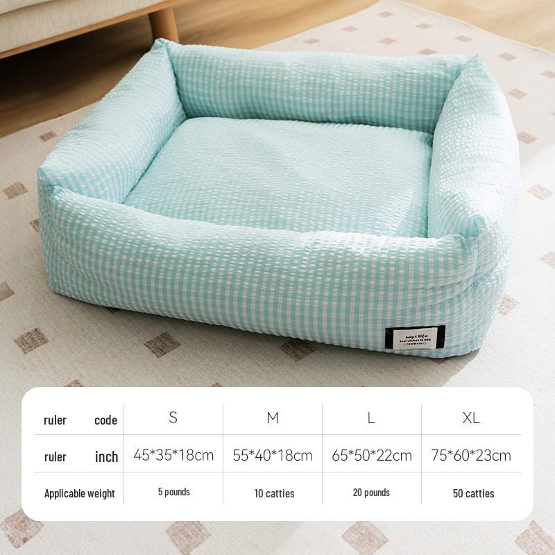 Breathable Removable Dog & Cat Nest: Latex Cushion Sofa Bed, Small Pet Sleeping Pad, Spring/Summer-Ready.