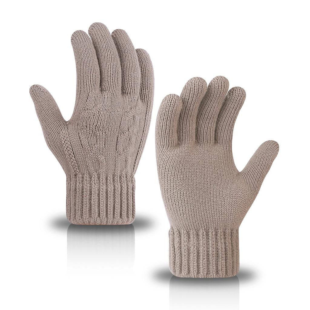 Neue warme Herbsthandschuhe für Damen und Herren, gestrickt, mit Samt gefüttert, winddicht und kältefest, Fingerhandschuhe