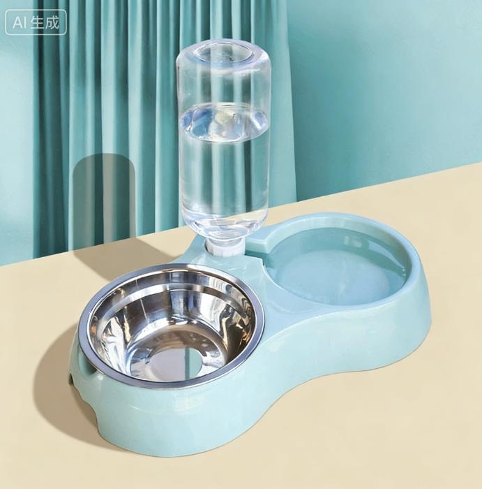 

2-in-1 Automatic Pet Water Dispenser Double Bowl for Cats and Dogs 30*12*6cm
