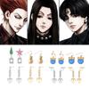 Big Size Red Kurapika Kurta Cosplay Earrings Anime Hunter X Hunter Clip Earrings for Women Men Christmas Jewelry Gift