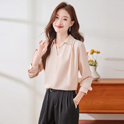 Tluoman Women's Long Sleeve V-Neck Blouse