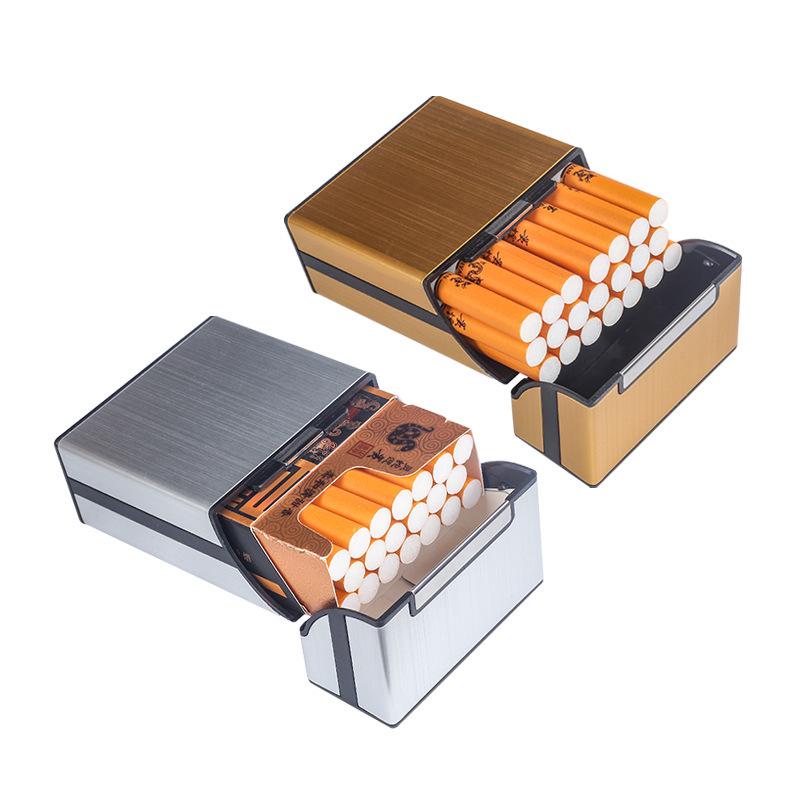 Korean Style Aluminum Alloy Cigarette Case, Holds 20 Regular or Slim Sticks, Magnetic Flip-Top, Unisex Design