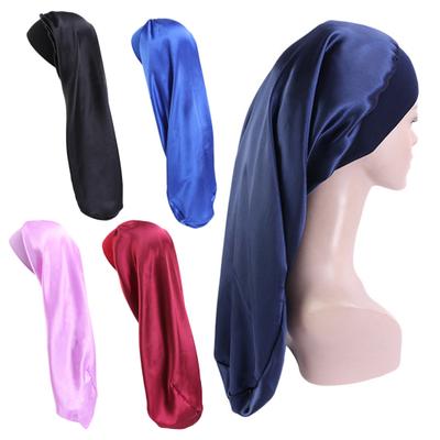 Hair Bonnet Wide Pure Color Imitation Silk Women Shower Hat for Hair Salon