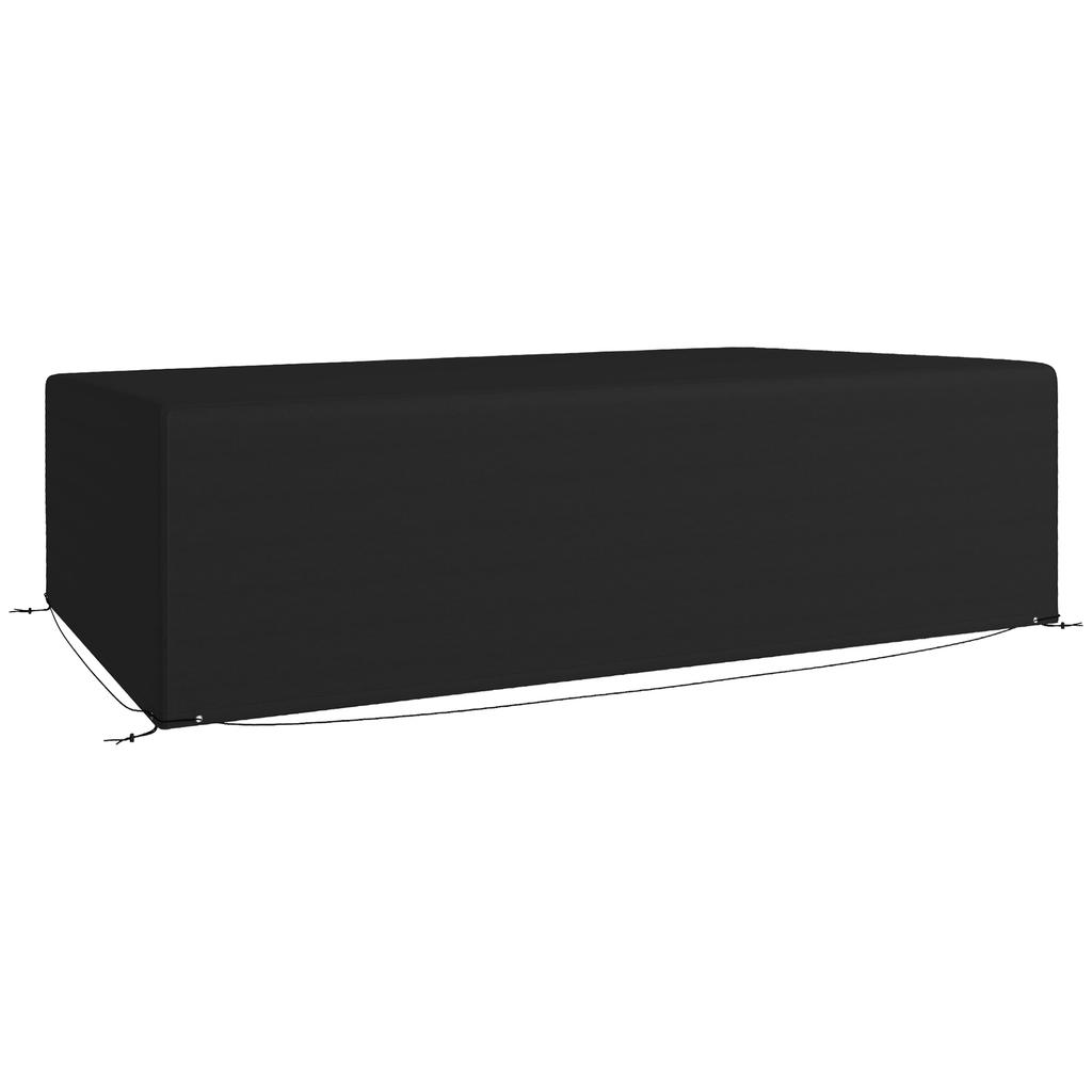 Outdoor Garden Furniture Cover Waterproof, Anti-UV 600D Heavy Duty Oxford Fabric Patio Furniture Cover for Rectangular Sofa Table Set, Black