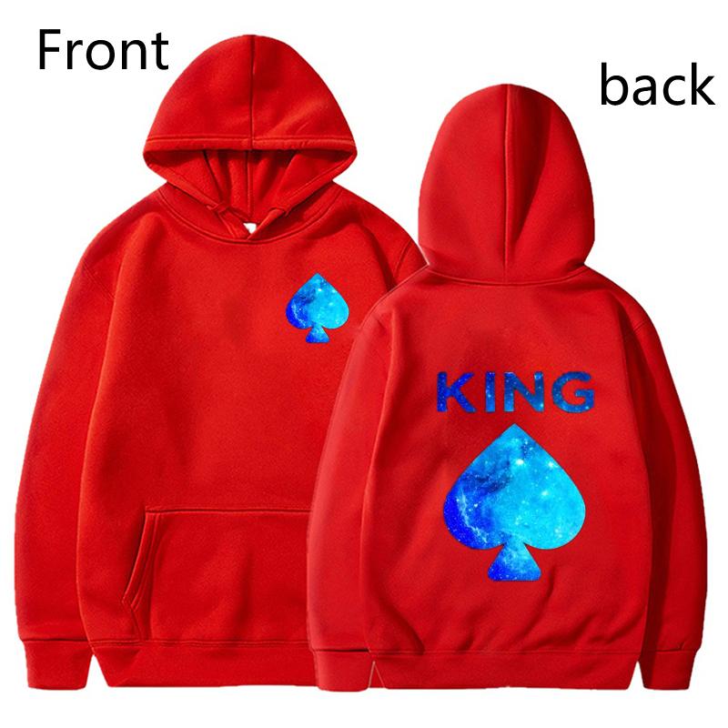 King and Queen Mikiny s potiskem pro milovníky Móda Ženy Muži Ležérní Grafika Kreativní pár Mikiny Podzim Zimní Pulovry