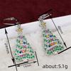 Charm Female Christmas Tree Plant Hoop Earrings Vintage Fashion Silver Color Wedding  For Women