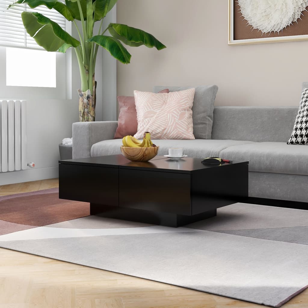 Coffee Table Black 90 X 60 X 31 Cm Particleboard