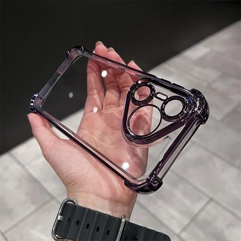 

Мягкий силиконовый чехол с четырьмя углами и утолщением для Huawei Pura 70 Pro P60 P50 P40 P30 Mate 30 40 P 50 60 50E 30pro Cover Mate 60 Pro фиолетовый