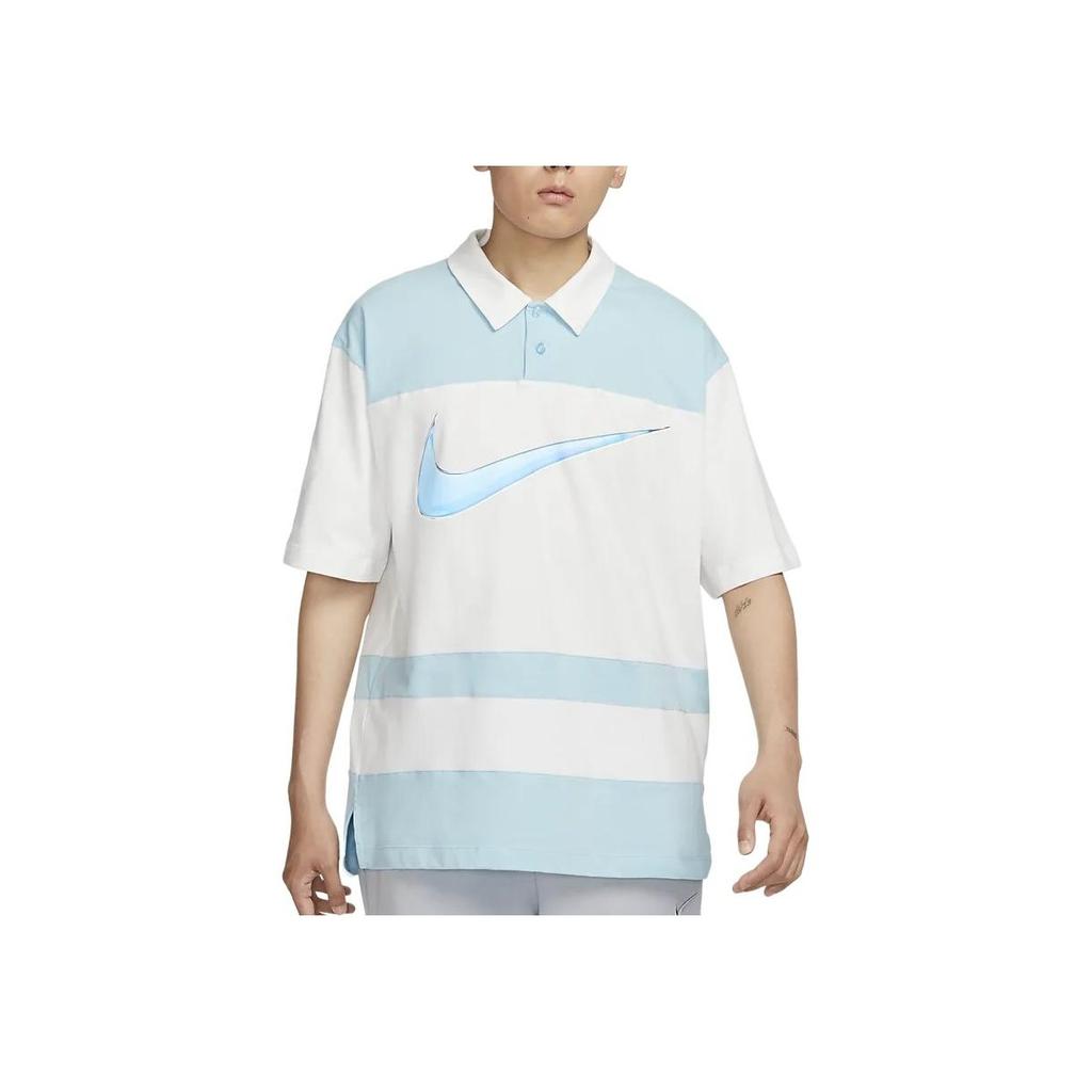 Nike Sportswear Retro American Collar Contrast Short Sleeve T-Shirt Men Tops Summit-White FN3694-124