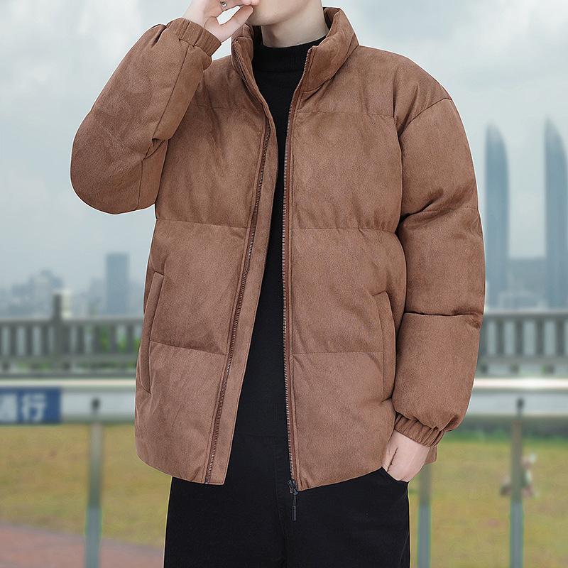 

New suede cotton-padded jacket men s winter trendy brand American couple cotton-padded jacket winter jacket thickened cotton-padded jacket down jacket S кавовий