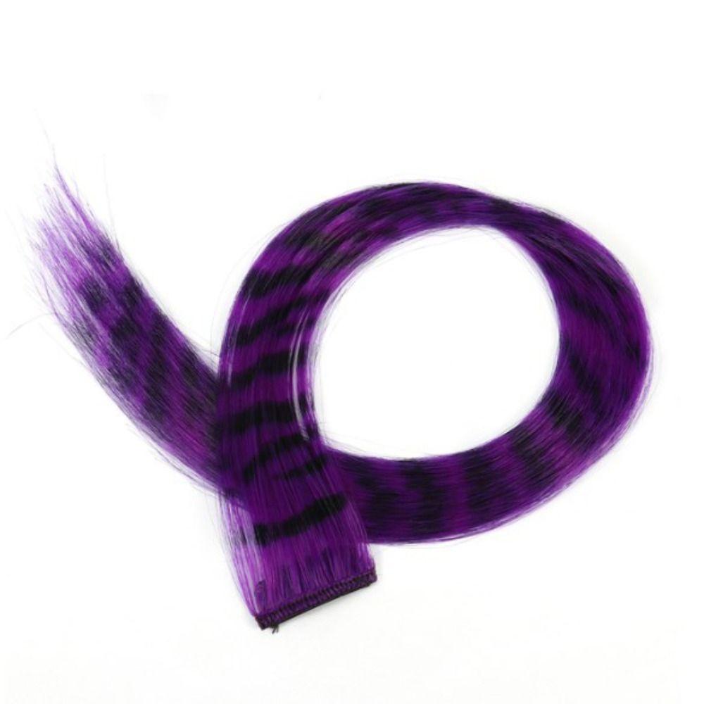 Colorful Girls Heat Resistant Fiber Feather Hair Extension Piece Leopard Print Wig Hair Accessories